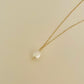 pearl pendant necklace made by 14K gold plated over sterling silver