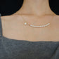 Adjustable pearl smile necklace, adjustable Y-shaped pearl necklace， gold vermeil