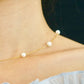 Starry Pearl Necklace， gold vermeil， blue cloth, gold chains